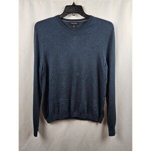 Banana RepublicMen V-Neck Pullover Sweater Green Silk Cashmere Blend Size M